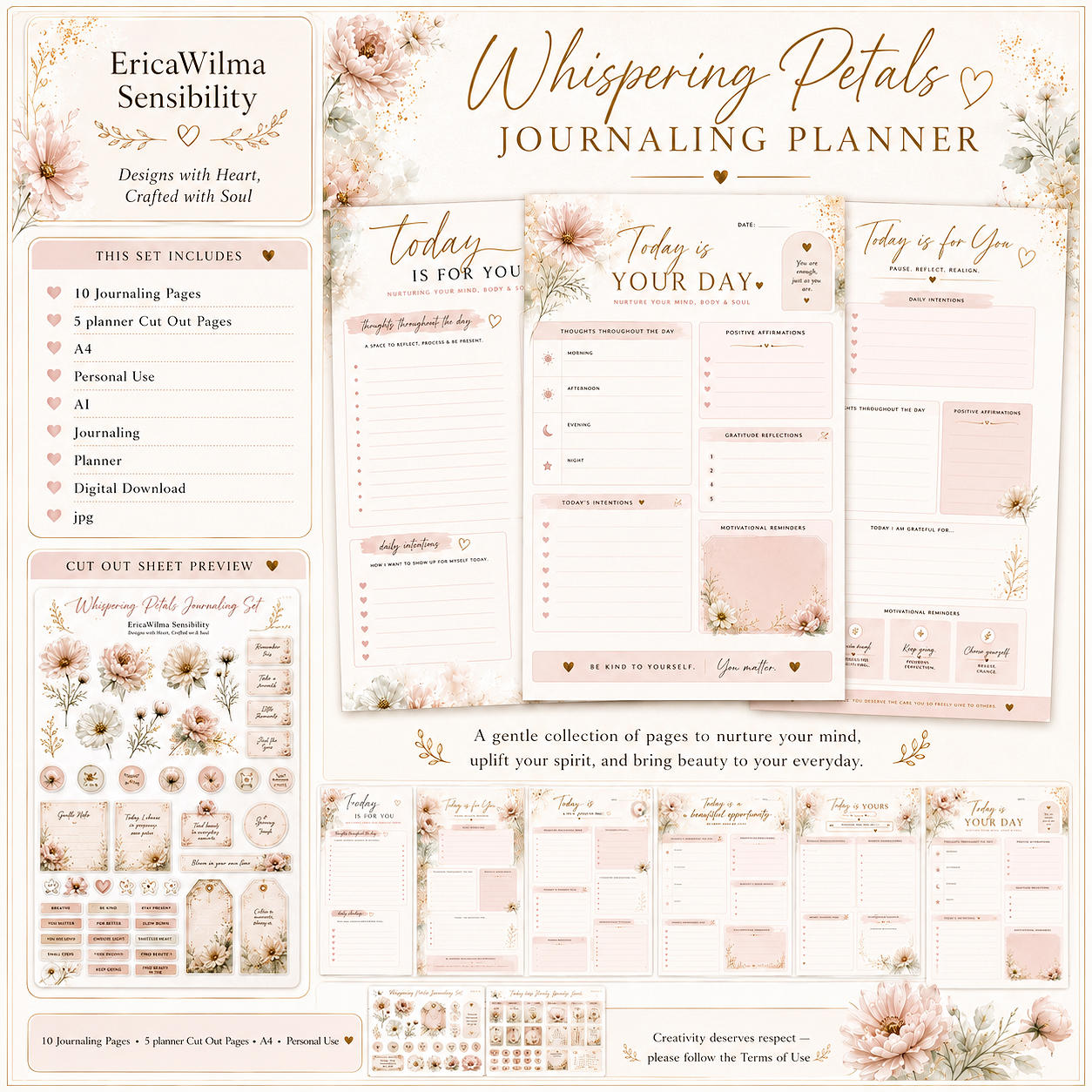 (image for) EW AI Whispering Petals - Journaling Planner 2026